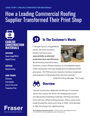 CCM Production Case Study